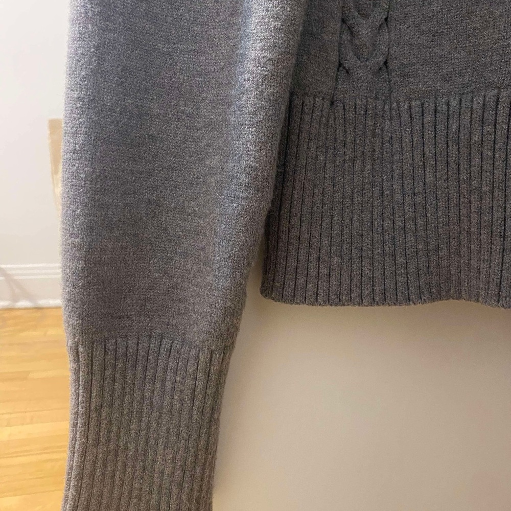 SHEIN Charcoal Ribbed Knit Top - Picture 5 of 5